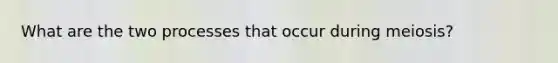 What are the two processes that occur during meiosis?