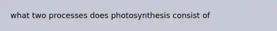 what two processes does photosynthesis consist of