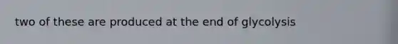 two of these are produced at the end of glycolysis