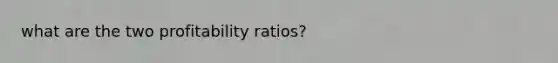 what are the two profitability ratios?