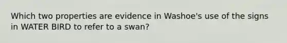 Which two properties are evidence in Washoe's use of the signs in WATER BIRD to refer to a swan?