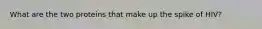 What are the two proteins that make up the spike of HIV?