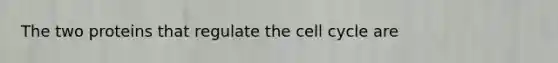 The two proteins that regulate the <a href='https://www.questionai.com/knowledge/keQNMM7c75-cell-cycle' class='anchor-knowledge'>cell cycle</a> are