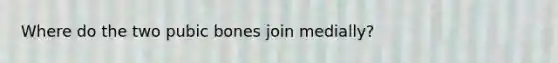 Where do the two pubic bones join medially?