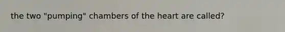 the two "pumping" chambers of the heart are called?