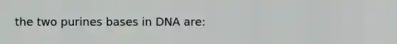 the two purines bases in DNA are: