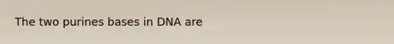 The two purines bases in DNA are