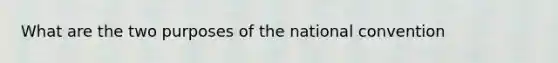 What are the two purposes of the national convention