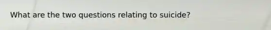 What are the two questions relating to suicide?
