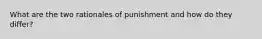 What are the two rationales of punishment and how do they differ?