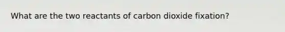 What are the two reactants of carbon dioxide fixation?