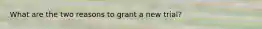 What are the two reasons to grant a new trial?