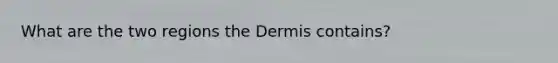 What are the two regions the Dermis contains?