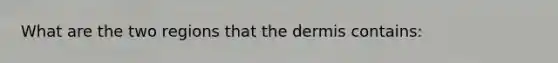 What are the two regions that the dermis contains: