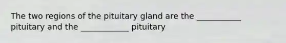 The two regions of the pituitary gland are the ___________ pituitary and the ____________ pituitary