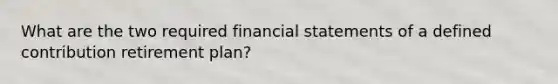 What are the two required financial statements of a defined contribution retirement plan?