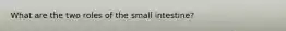 What are the two roles of the small intestine?