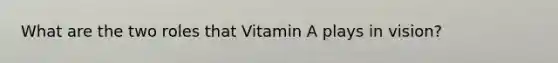 What are the two roles that Vitamin A plays in vision?