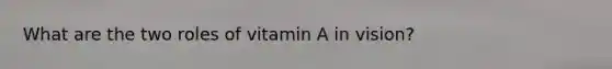 What are the two roles of vitamin A in vision?