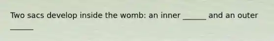 Two sacs develop inside the womb: an inner ______ and an outer ______