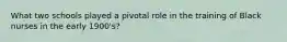 What two schools played a pivotal role in the training of Black nurses in the early 1900's?