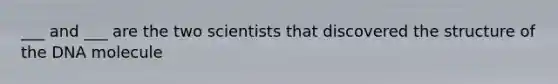 ___ and ___ are the two scientists that discovered the structure of the DNA molecule