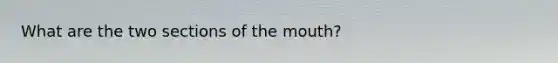 What are the two sections of <a href='https://www.questionai.com/knowledge/krBoWYDU6j-the-mouth' class='anchor-knowledge'>the mouth</a>?