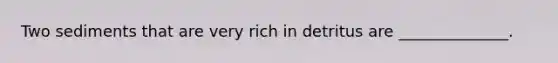 Two sediments that are very rich in detritus are ______________.