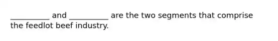 __________ and __________ are the two segments that comprise the feedlot beef industry.