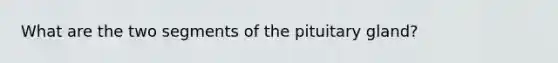 What are the two segments of the pituitary gland?