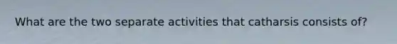 What are the two separate activities that catharsis consists of?