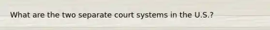 What are the two separate court systems in the U.S.?