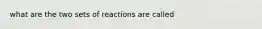 what are the two sets of reactions are called