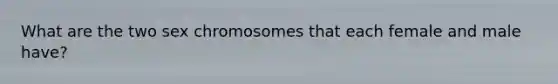 What are the two sex chromosomes that each female and male have?