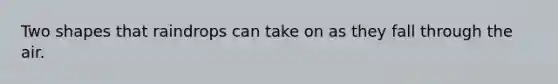 Two shapes that raindrops can take on as they fall through the air.