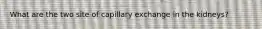 What are the two site of capillary exchange in the kidneys?