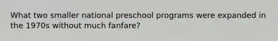 What two smaller national preschool programs were expanded in the 1970s without much fanfare?