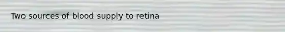 Two sources of blood supply to retina