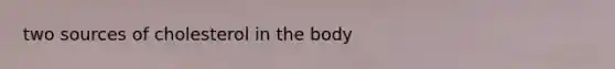 two sources of cholesterol in the body