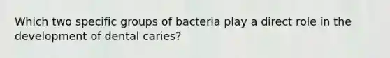 Which two specific groups of bacteria play a direct role in the development of dental caries?