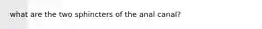 what are the two sphincters of the anal canal?