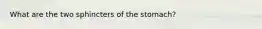 What are the two sphincters of the stomach?