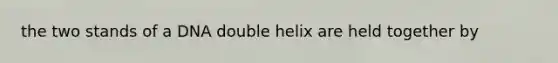 the two stands of a DNA double helix are held together by