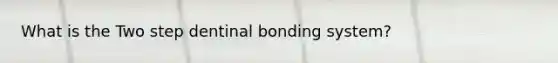 What is the Two step dentinal bonding system?