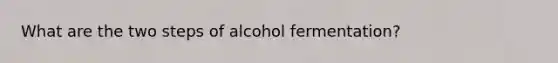 What are the two steps of alcohol fermentation?