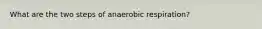 What are the two steps of anaerobic respiration?