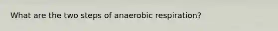 What are the two steps of an<a href='https://www.questionai.com/knowledge/kyxGdbadrV-aerobic-respiration' class='anchor-knowledge'>aerobic respiration</a>?