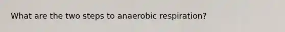 What are the two steps to an<a href='https://www.questionai.com/knowledge/kyxGdbadrV-aerobic-respiration' class='anchor-knowledge'>aerobic respiration</a>?