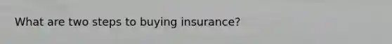 What are two steps to buying insurance?