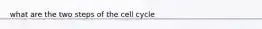 what are the two steps of the cell cycle